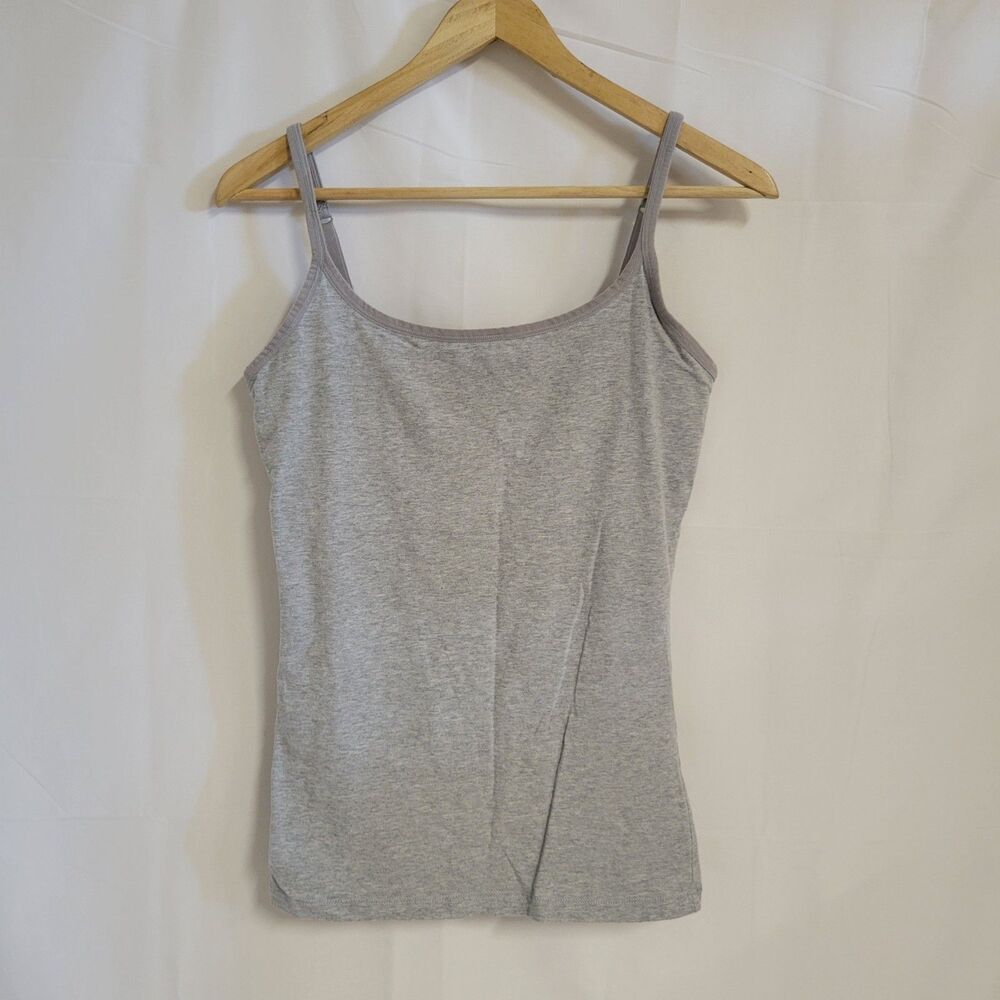Pact Organic Cotton Shelf Bra Camisoles M Gray White Tank Top Set of 2